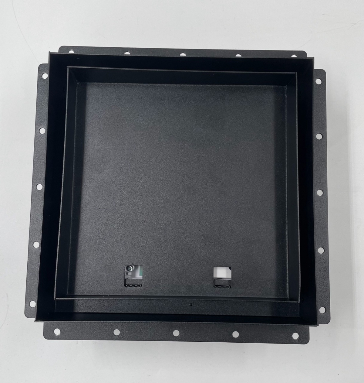 Решетка скрытого монтажа FoZa ПОД ПЛИТКУ 237х237 с вентилятором на шарикоподшипнике 125СК, обратный клапан, черная, d125мм