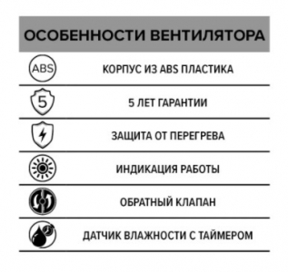 Вентилятор накладной ERA ERA 5C HT D125 с обратным клапаном, датчиком влажности с таймером
