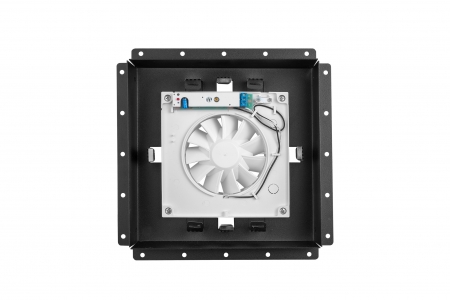 Теневой диффузор под плитку FoZa 237х237 с вентилятором на шарикоподшипнике 125СНК, обратный клапан, таймер+датчик влажности, черная, d125мм